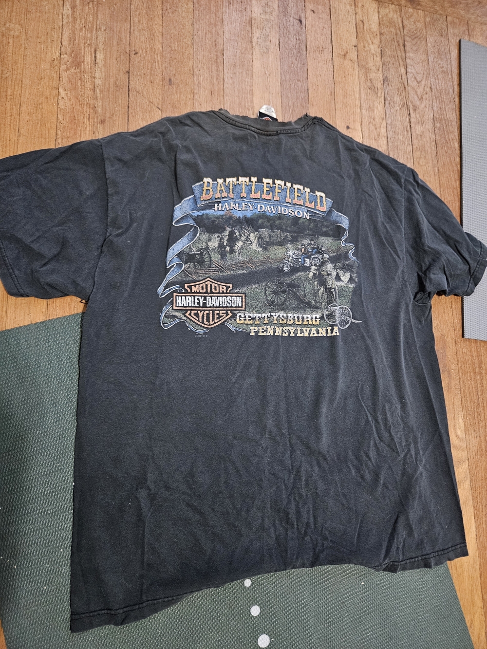 Harley-Davidson Men’s Black Battlefield Gettysburg Graphic T-Shirt